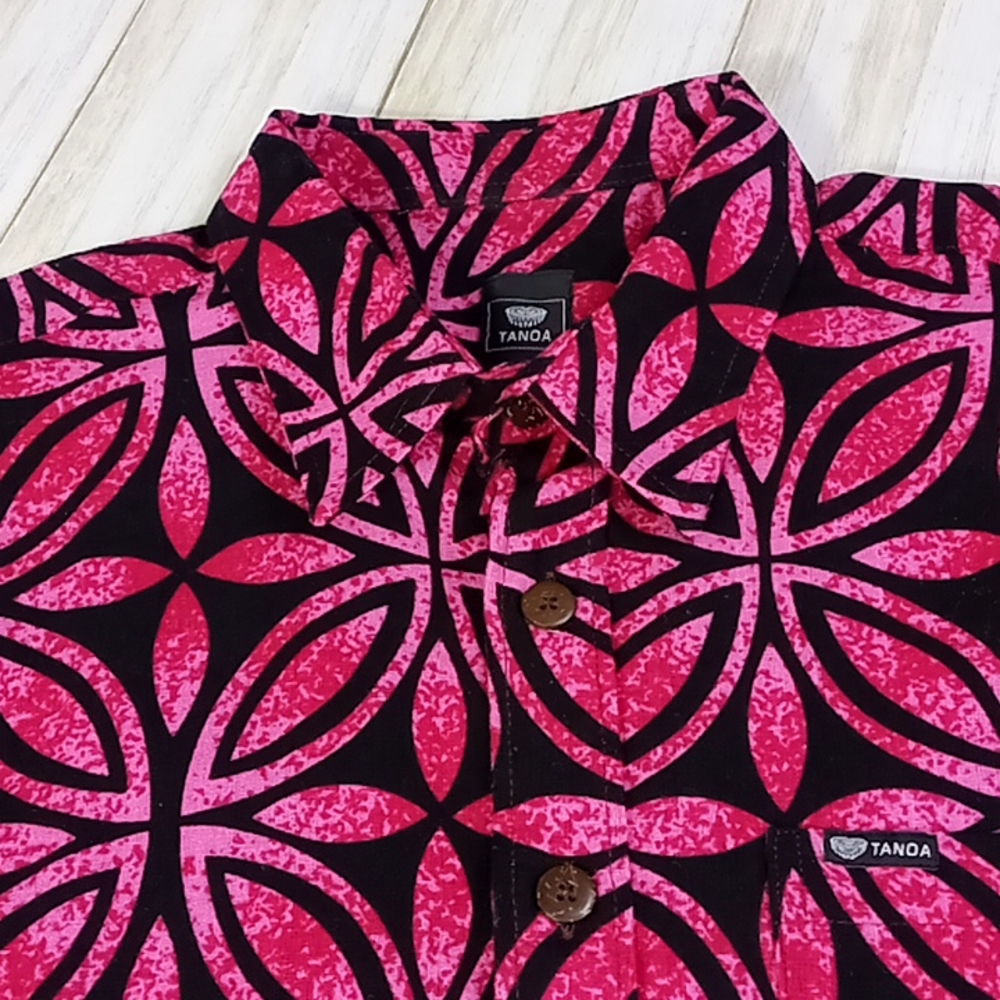 Tanoa Hawaiian Casual Button Up Shirt Men's Size L - Picture 2 of 16